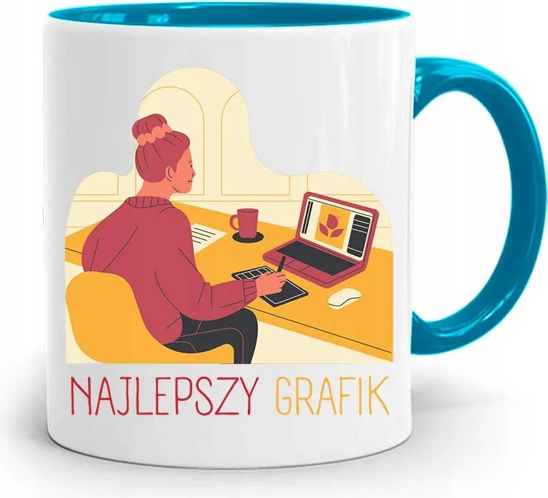 Kék Bögre Grafika Legjobb Grafika nyomtatott fényképpel