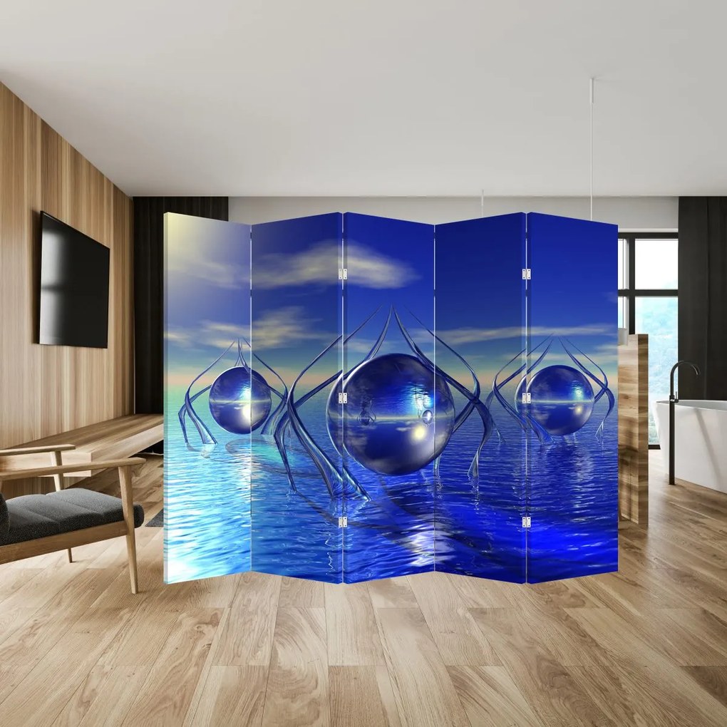 Paraván - Absztrakció - víz (210x170 cm)