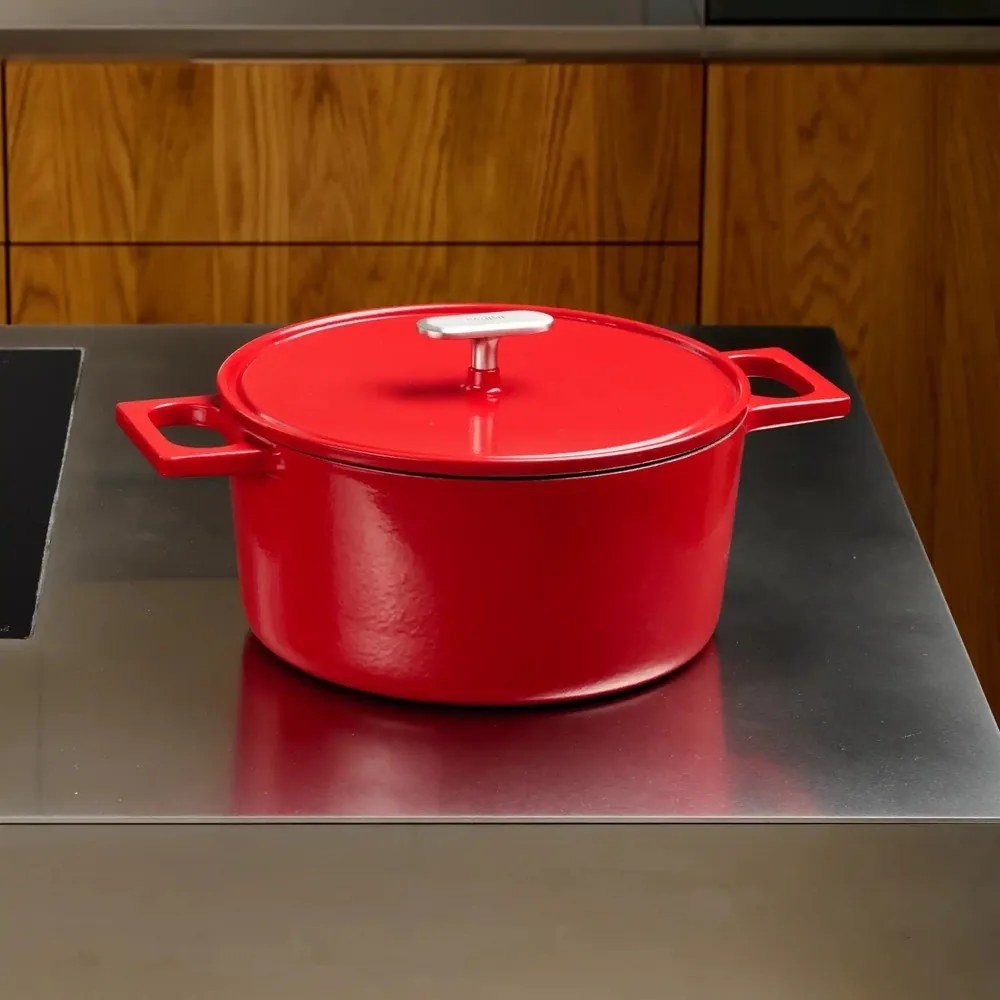 Indukciós tűzhelyhez alkalmas öntöttvas lábas fedővel 5,5 l Mattia 3.0 – FABINI