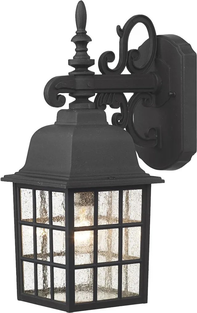 DAR LIGHTING NOR1522 NORFOLK Klasszikus Kültéri Fali Lámpa Fekete, Átlátszó E27 IP43