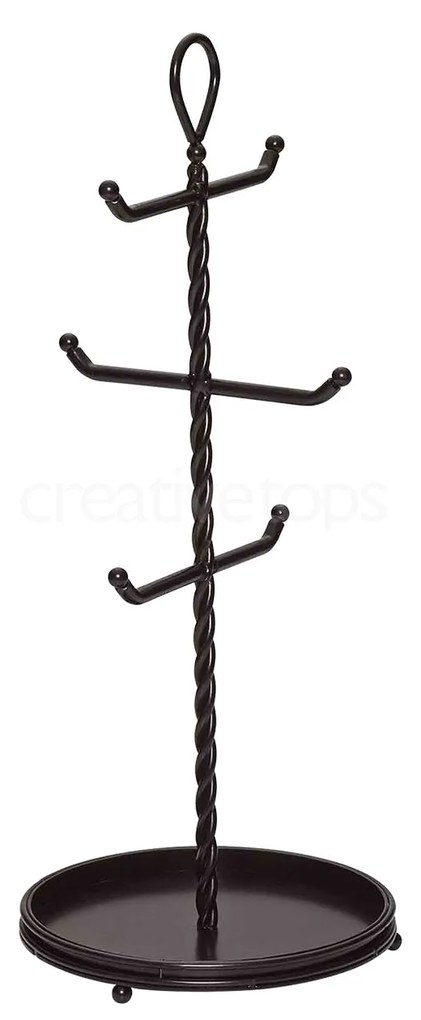 Antikolt fekete fém bögretartó állvány Mikasa