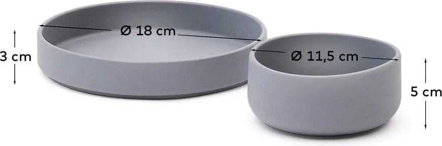 Szilikon gyerek étkészlet 2 db-os Lili – Kave Home