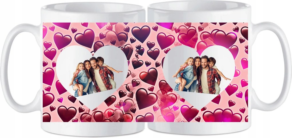 Nyomott mintás bögre Valentin napra Az Ön fotói Ajándék Bögre Ajándék