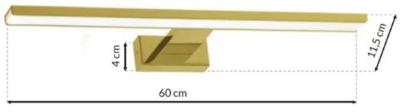 LED Fürdőszobai tükörvilágítás SHINE LED/13,8W/230V 60 cm IP44 arany