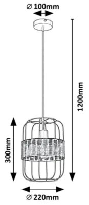 Rabalux 5283 - Csillár zsinóron INDIANA 1xE27/40W/230V
