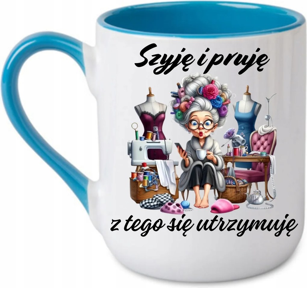 Bögre „Varom és préselem” kétoldalas Kék 330 coffee