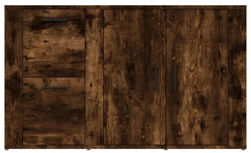 füstös tölgy színű szerelt fa tálalószekrény 100x33x59,5 cm