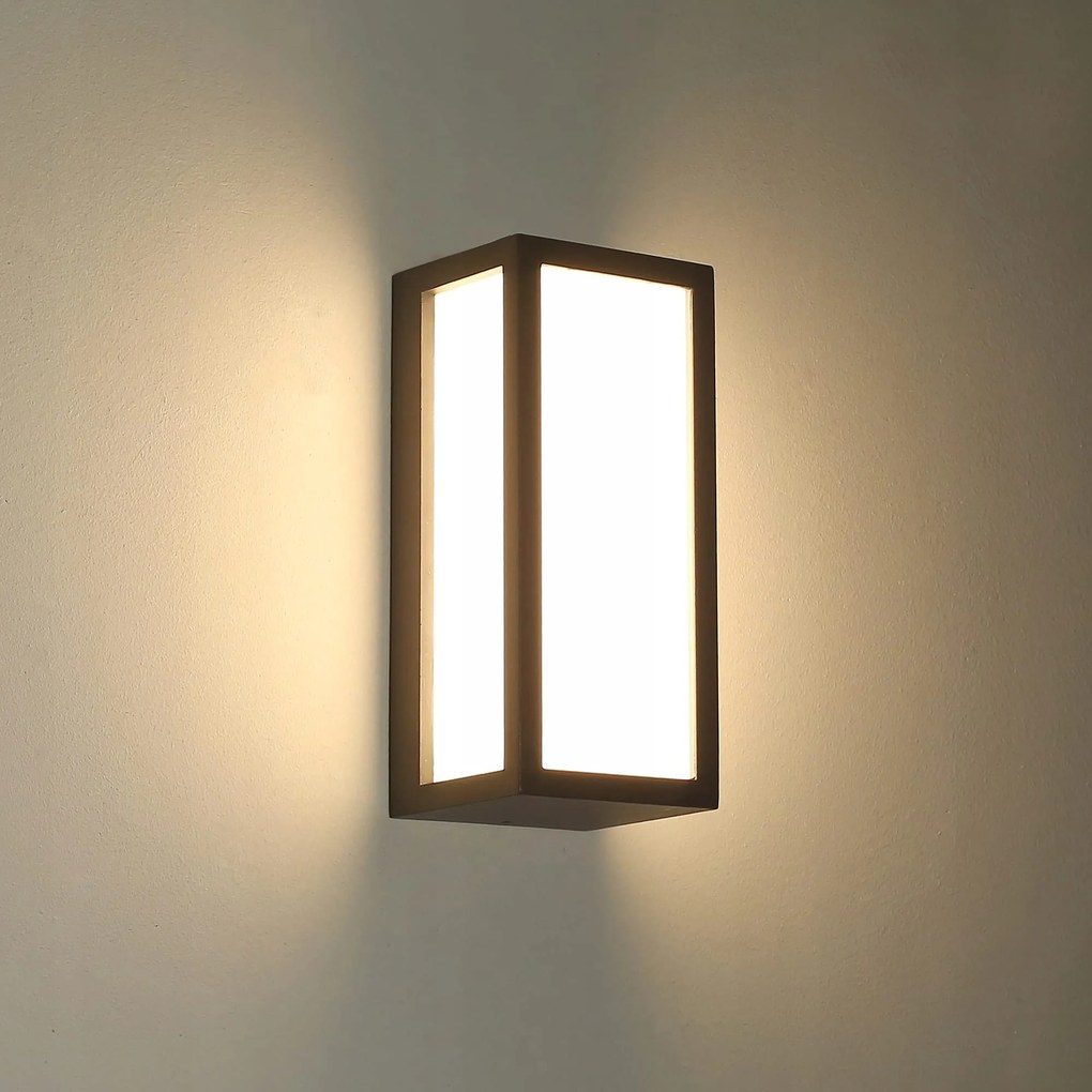 Kültéri Led lámpa 18W, antracit téglalap alakú terasz lámpa 6400K