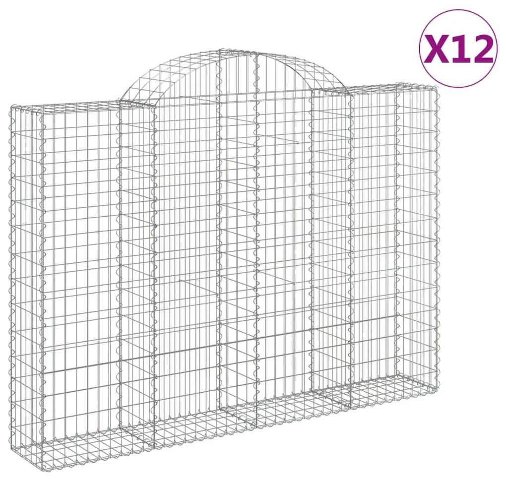 12 db íves horganyzott vas gabion kosár 200x30x140/160 cm