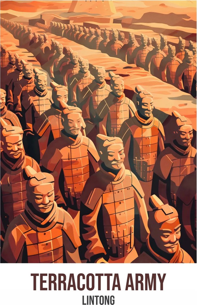 Poszter 15x20cm Terracotta Army, Lintong
