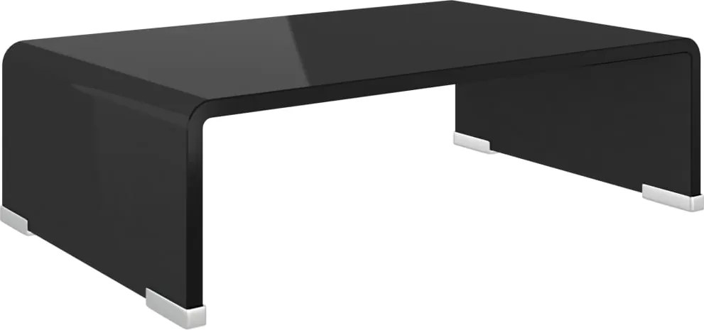 vidaXL Fekete üveg TV/monitor állvány 40x25x11 cm