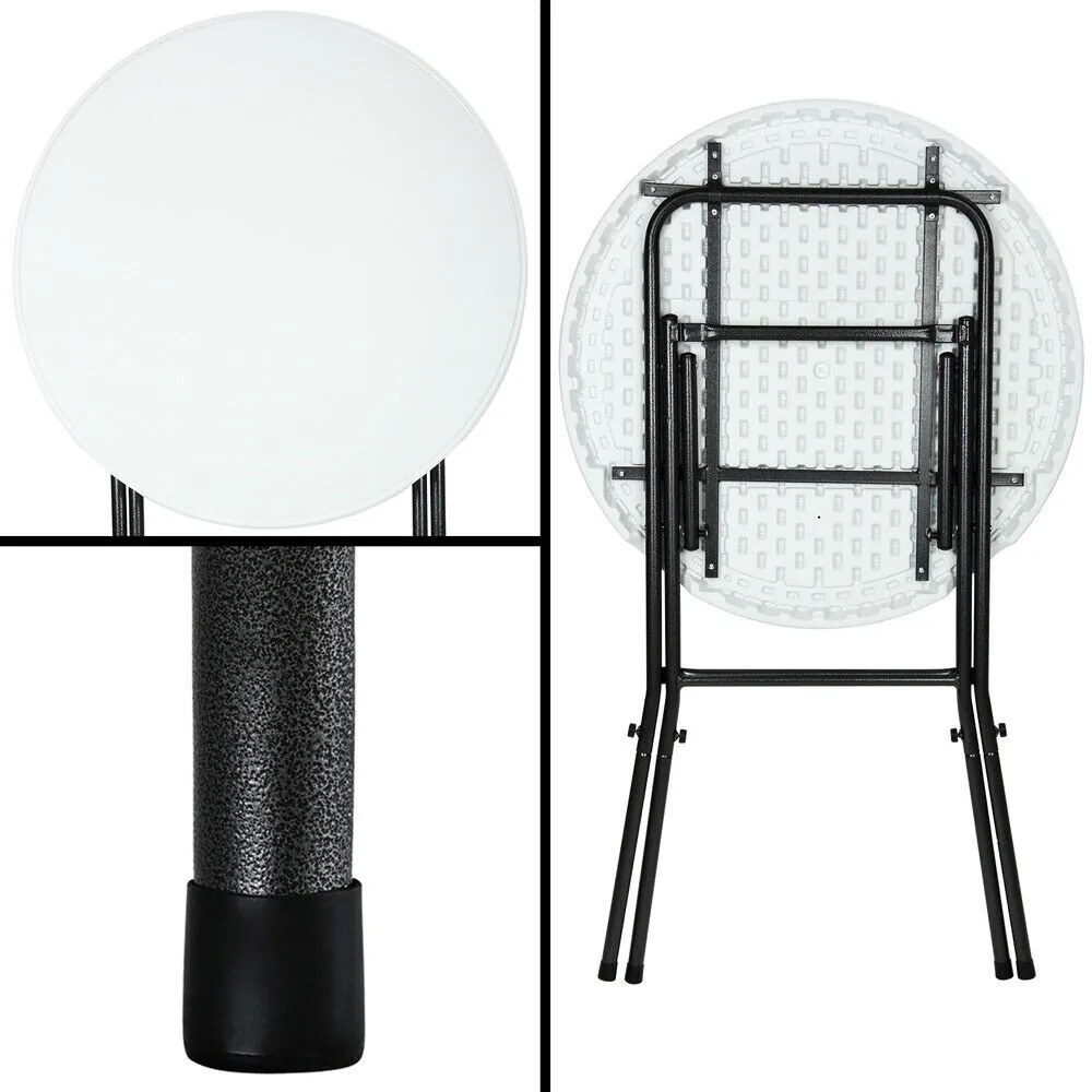 LYDA műanyag rendezvényasztal, Ø72x110cm, fehér Casaria