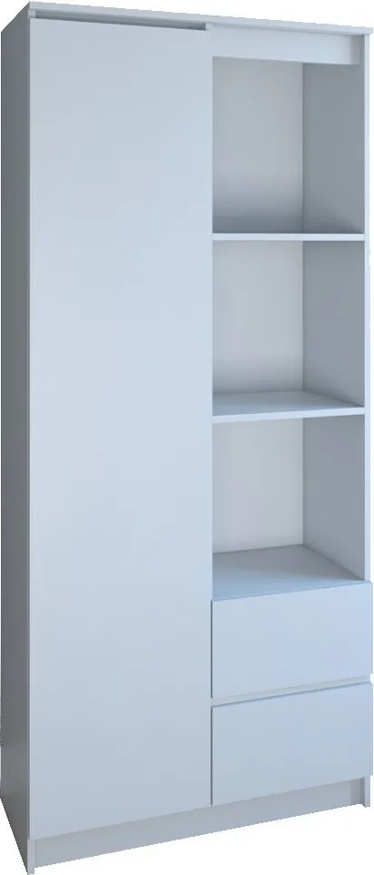 RS-80 Bily gardróbszekrény, fehér,