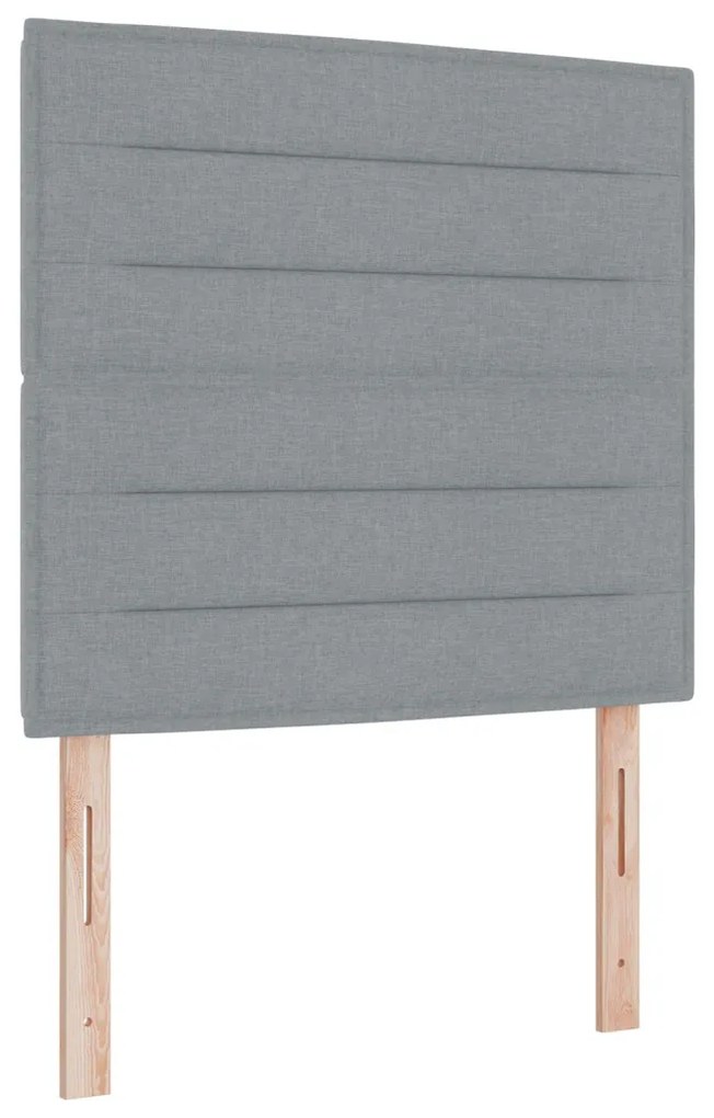 Boxspring ágy matraccal Világosszürke 90x200 cm Szövet