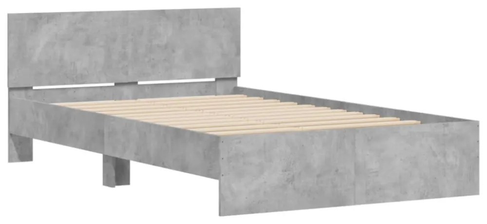 betonszürke ágykeret fejtámlával 120 x 200 cm