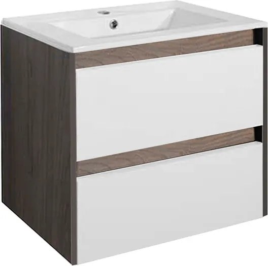 Porto 60 alsó szekrény mosdóval rauna szil-fehér