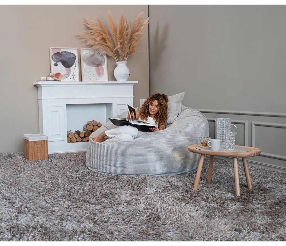 Sötétbarna kordbársony babzsákfotel Om 135 – SLOWDOWN