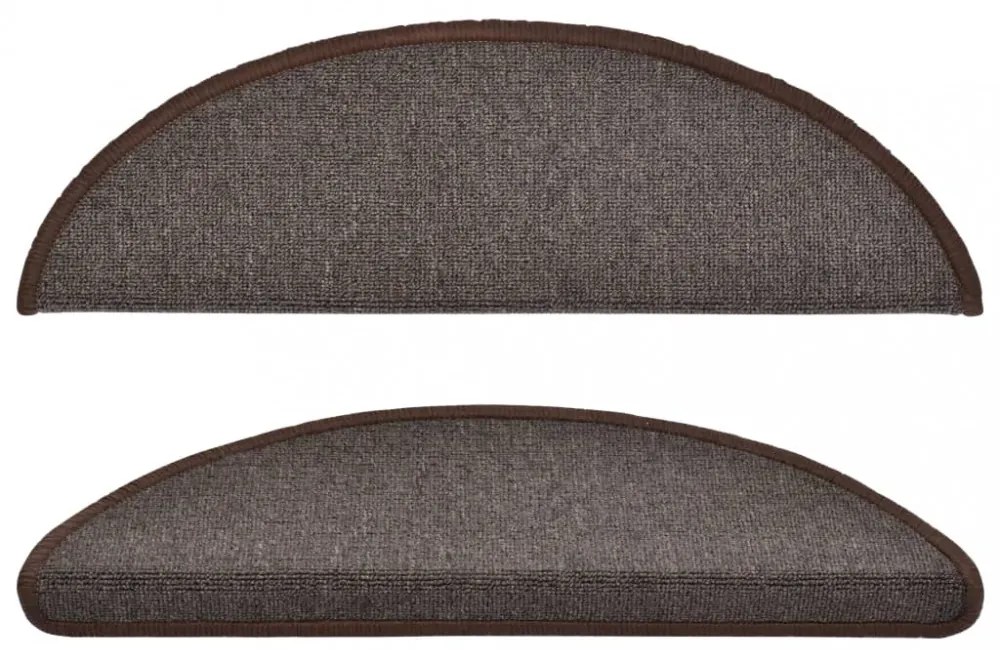 10 db lépcsőszőnyeg 56 x 17 x 3 cm kávébarna félkör alakú lépcsőszőnyeg