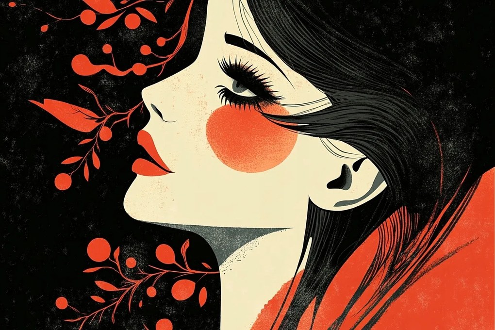 Vászonkép Canvas Grafika Portré Nő Lány Arc 60x40