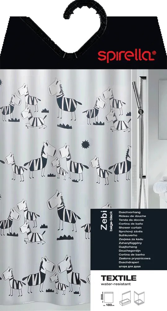 Zuhanyfüggöny 180x200 cm Zebi – Spirella