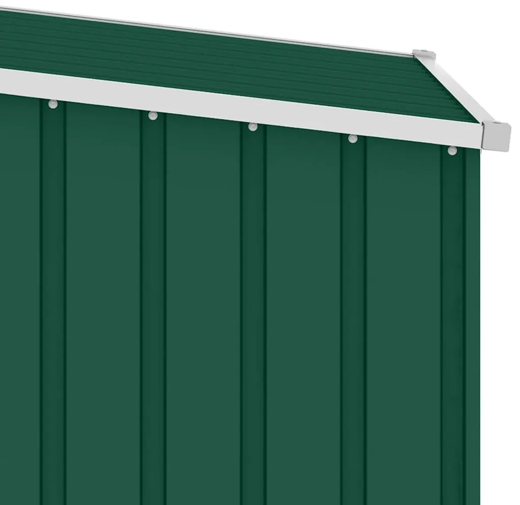 zöld horganyzott acél kerti tűzifatároló 245 x 98 x 159 cm