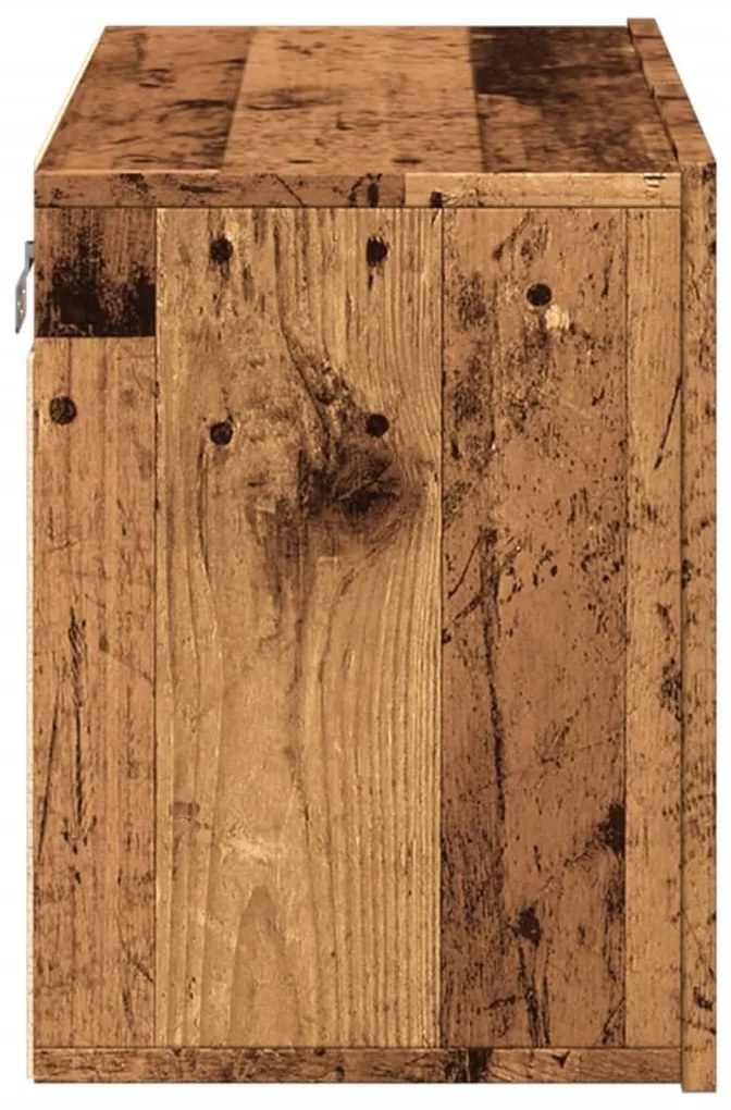 antik fa színű falra szerelhető TV-szekrény 60 x 30 x 41 cm