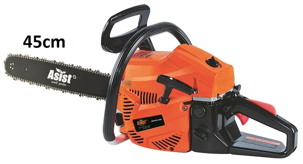 Benzinmotoros láncfűrész 45cc, 45cm ASIST Smart Garden AB4P45-45B Sérült csomagolás: Nem