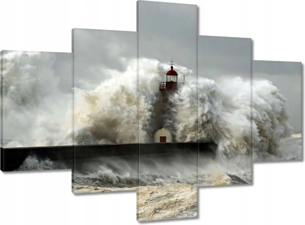 Vászonkép 100x70 Világítótorony Vihar