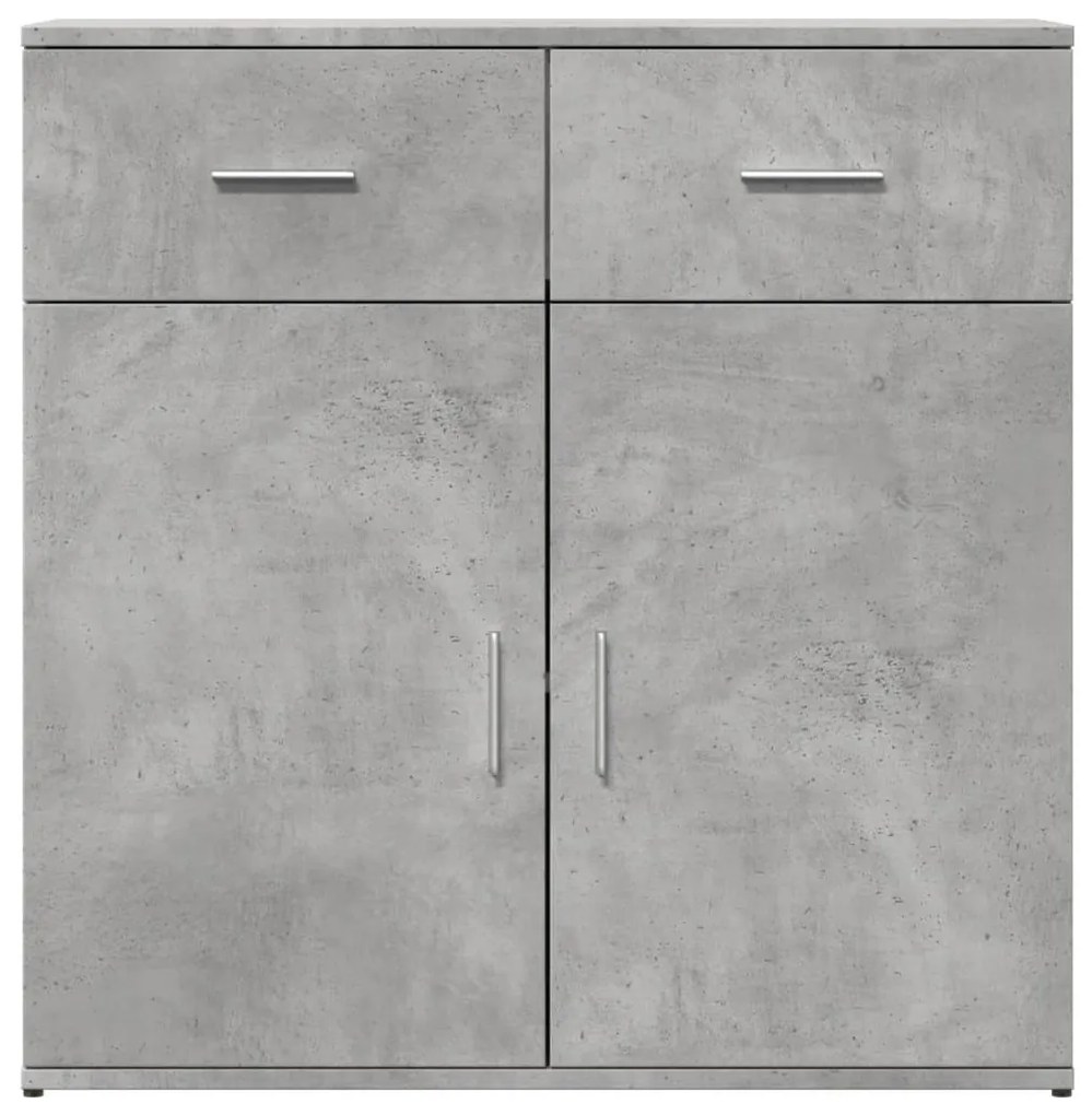 2 db betonszürke szerelt fa tálalószekrény 79 x 38 x 80 cm