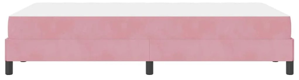 Boxspring ágy matraccal Rózsaszín 120 x 190 cm Bársony