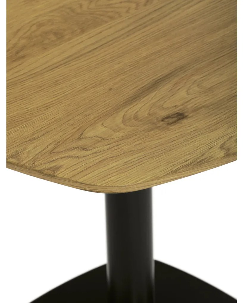 Masă de sufragerie, Masă de bar, placă MDF, decor stejar, metal negru