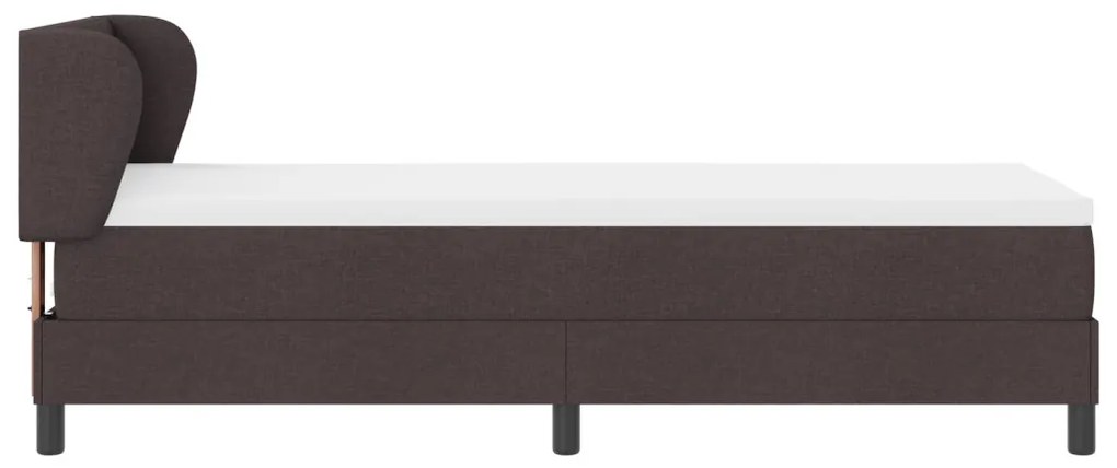 Boksz Rugós Ágy Matrac Kávébarna 80x200 cm Szövet