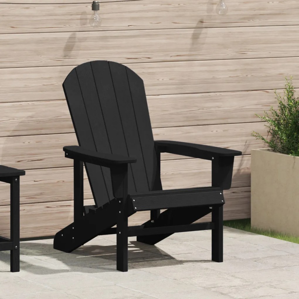 Adirondack szék fekete 74x82x91 cm HDPE