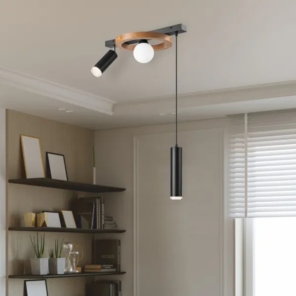 Csillár zsinóron OTIS 1xG9/5W/230V + 2xE27/15W/230V tölgy