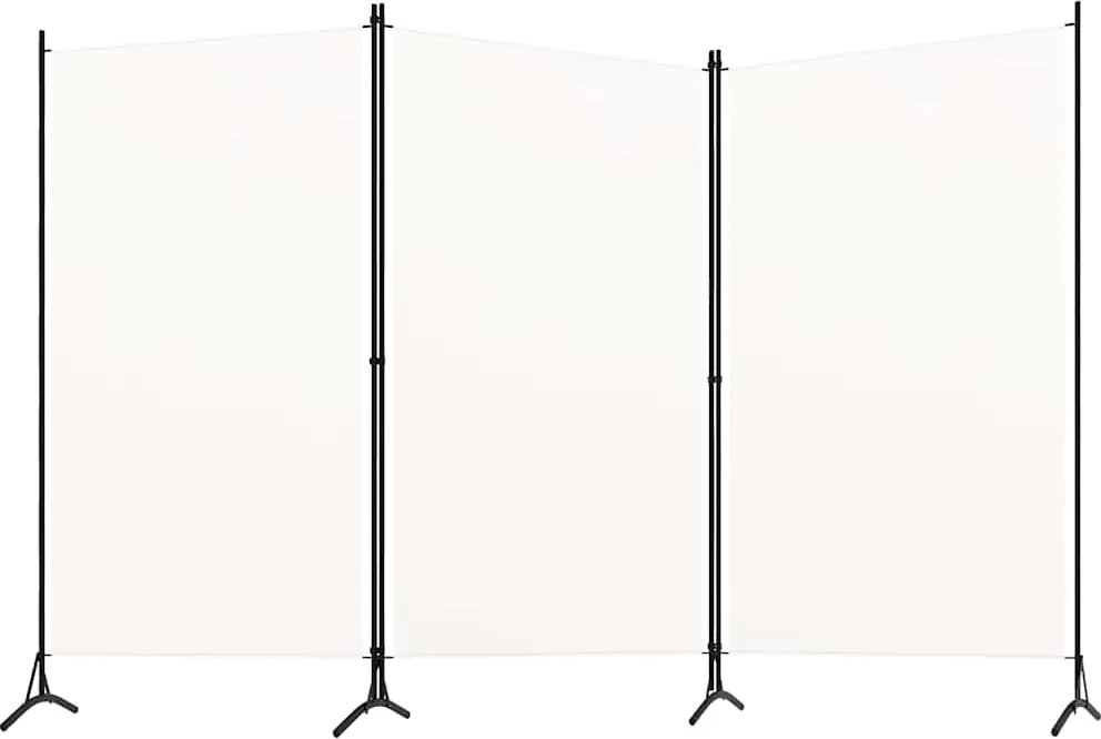 vidaXL fehér 3 paneles szövetparaván 260x180 cm