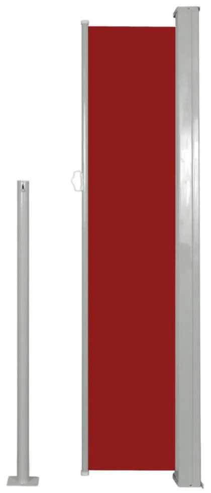 piros behúzható oldalsó napellenző 140 x 300 cm