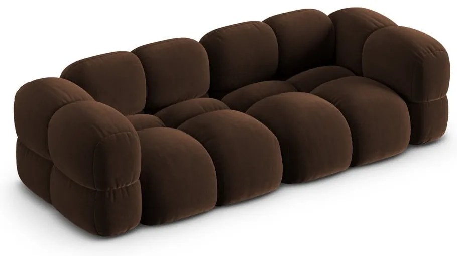 Sötétbarna bársony kanapé 250 cm Loretto – Cosmopolitan Design