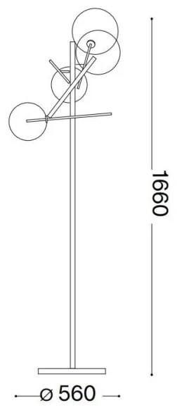 Ideal Lux - LED Állólámpa EQUINOXE 4xG4/2W/230V króm/átlátszó