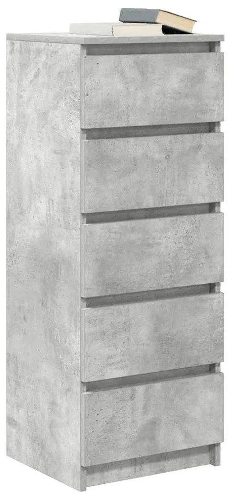 betonszürke szerelt fa tálalószekrény fiókos 37,5x35x99 cm