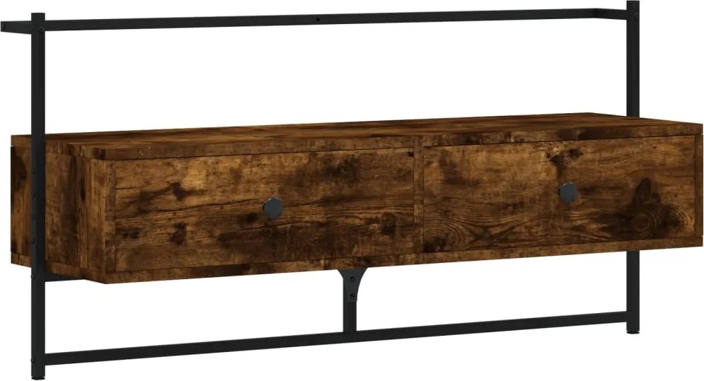 vidaXL füstös tölgy színű szerelt fa fali TV szekrény 100,5x30x51 cm