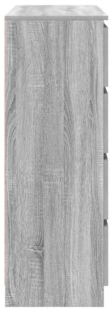 szürke sonoma színű szerelt fa tálalószekrény 100x35x99 cm