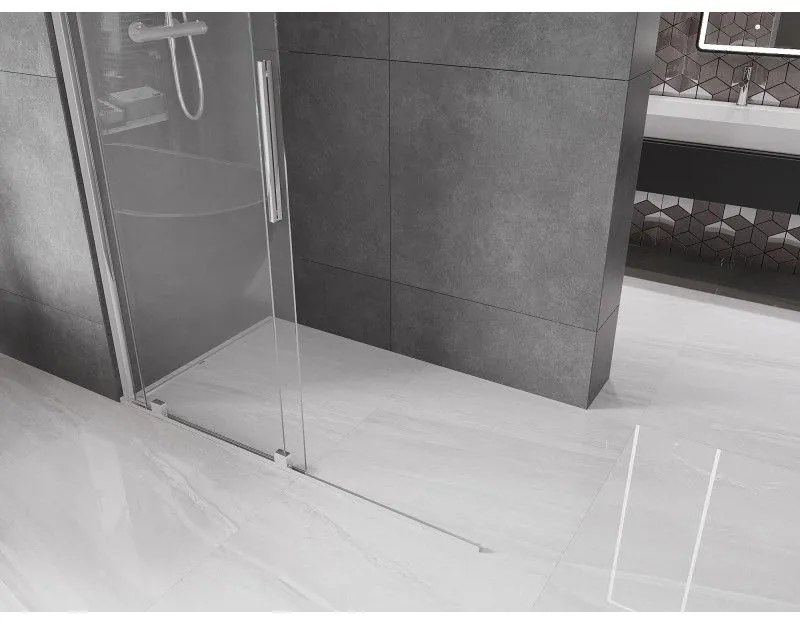 Mexen Velar, tolóajtó a nyílásba Walk-In típus 150 cm, 8 mm átlátszó üveg, króm, 871-150-000-03-01