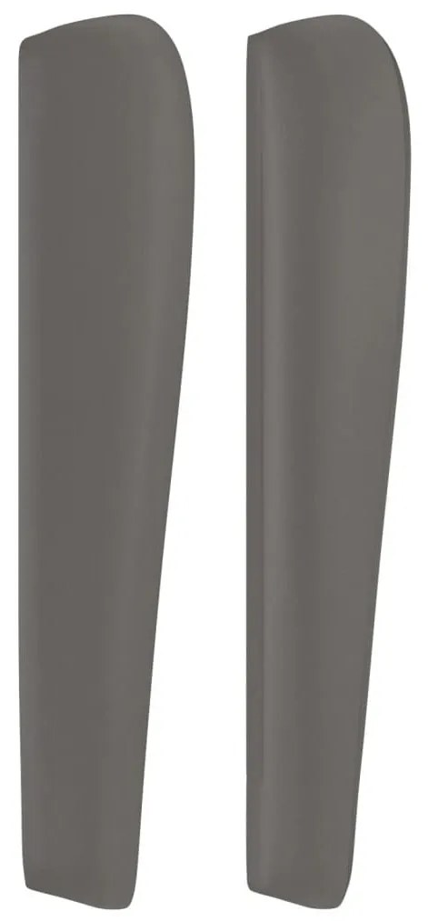 szürke műbőr fejtámla szárnyakkal 203x23x118/128 cm