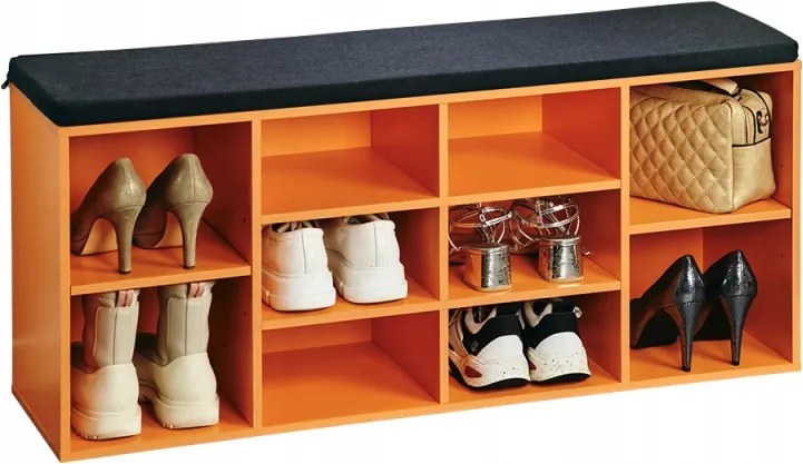 Cipőszekrény paddal narancssárga 103,5 x 48 x 29,5 cm
