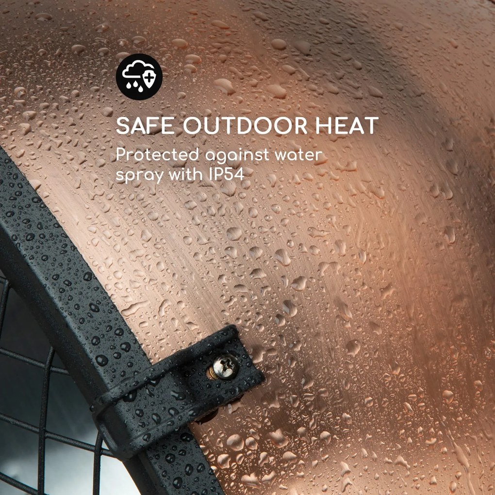 Blumfeldt Heatspot, terasz hősugárzó, 900/1200/2100 W, IR ComfortHeat, réz