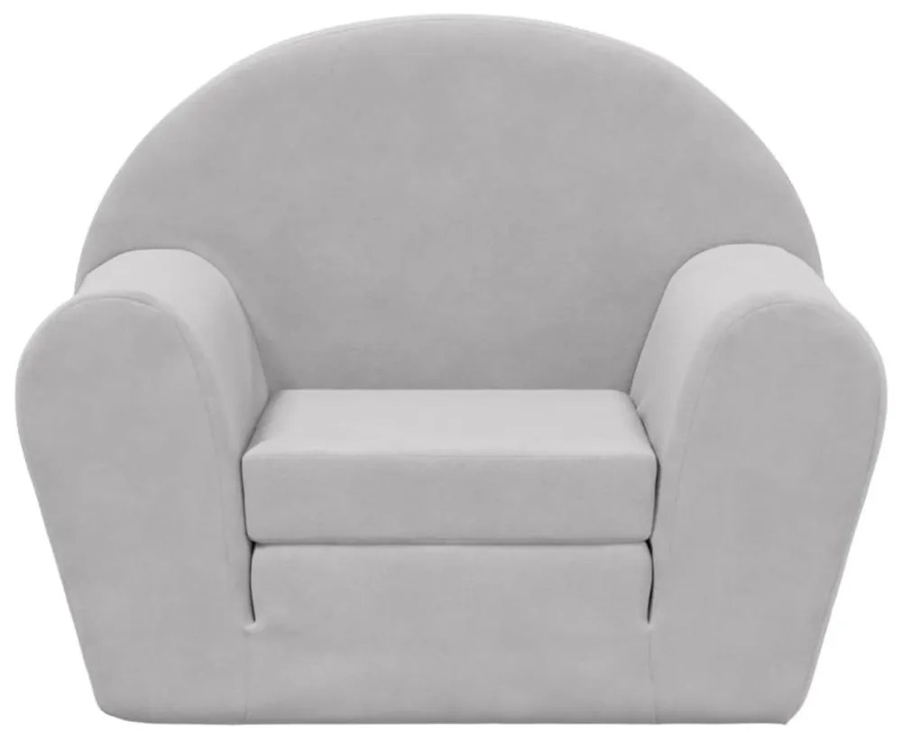 világosszürke puha plüss gyerek kanapéágy