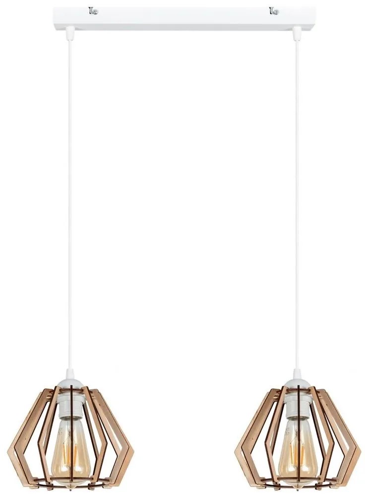 Csillár zsinóron BERGO 2xE27/60W/230V fehér