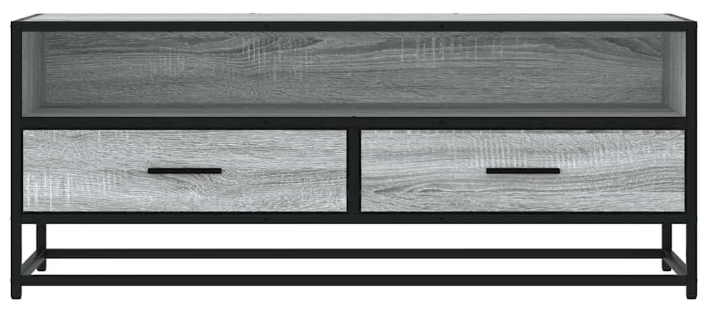 szürke sonoma színű szerelt fa és fém TV-szekrény 100x34,5x40cm