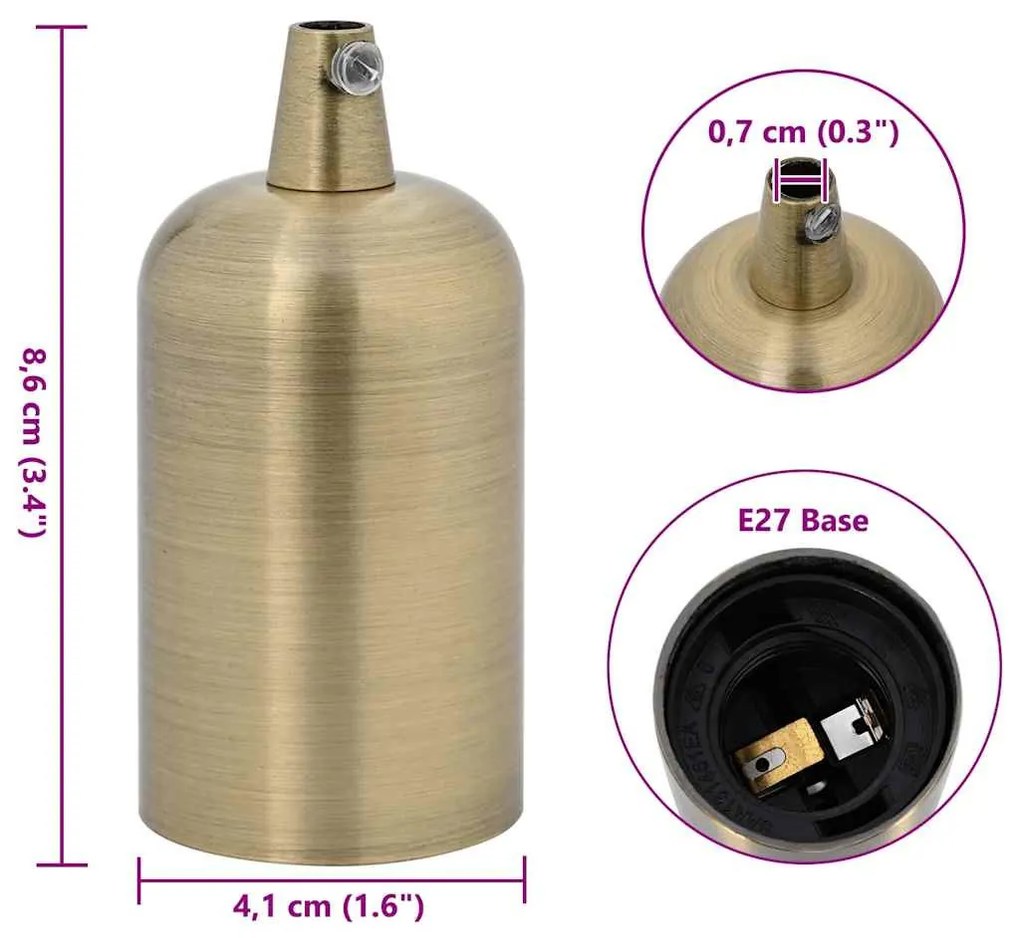 2 db bronz lámpatartók E27