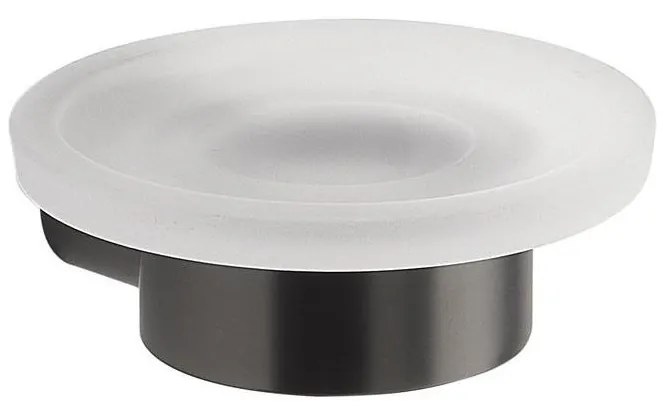 Gedy - Falra szerelhető szappantartó PIRENEI tejüveg/metál szürke